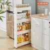 Armario de Almacenamiento para Huecos de Baño de 7/8/9 cm Estante Estrecho de 10 cm para Almacenamiento en Cocina, Lado del Refrigerador y Baño