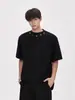 Camiseta de Manga Corta de Alta Gama para Hombre, Verano Nuevo Estilo Coreano Marca de Moda Diseño Metálico Fresca Camiseta de Media Manga Top
