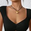Colar com pingente tridimensional estilo doce e legal, colar com linha de cera, material de couro PU, gargantilha, personalidade, moda, ins, neutro