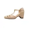 Zapatos Mary Jane Franceses de Cuadrado Hueco para Mujer, Aumentadores de Altura de 8 cm, Modelo Nuevo, Exquisitos, Transpirables, Sandalias Versátiles de Tacón Alto con Tira en T