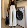 Calças de perna larga Jeans femininos retos soltos emagrecimento Início da primavera outono 2024 Novo Cintura alta estreita Pernas em forma de pêra