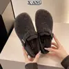 Chinelos estilo Birkenstock, totalmente fechados e forrados com lã, calçados femininos para uso externo, nova coleção outono/inverno 2026, forrados com fleece para aquecimento, sapatos femininos de algodão