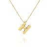 Colar de Ouro 14K Banhado a Cobre 26 Letras Pingente de Pescoço Corrente Bolha Letras Colar Colar Letras de Biscoito Colar Fronteira Cruzada