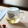 Taza de té de vidrio de silicio Gaopeng, taza de agua, taza de té con tapa y filtro, taza al por mayor