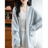 Chal, bufanda, capa, suéter para mujer, chaqueta cárdigan de punto, cálido, de manga larga, estilo murciélago, 100% lana