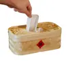 Bambú Tejido Tubo de Bambú Caja de Almacenamiento de Bambú Caja de Pañuelos Sala de Estar del Hogar Hotel Restaurante Mesa de Café Caja de Papel Caja de Almacenamiento Simple