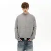 Casaco de Tricô Radiante Estilo Old Money Retro Selecionado Cuidadosamente para Outono e Inverno, Quente com Zíper Duplo, Tricô Casual Tendência