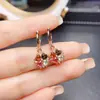 Venta al por mayor de fábrica Pendientes Populares de Turmalina Natural con Incrustaciones de Plata S925 Piedra Principal 3*3 Joyería de Lujo Venta Directa de Fábrica