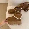 Botas de Nieve Calentitas Gospel para Aumentar la Altura, Adelgazantes, Suela Blanda, Zapatos de Algodón, Botines, Punta Redonda, Pequeños, Suela Gruesa, Novedad Otoño e Invierno 2025