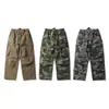 Pantalones Cargo Camuflaje Pesados Americanos Otoño 2025 para Hombre Retro Japonés Sueltos de Pierna Ancha Rectos Casuales Largos Modernos
