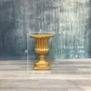 Casamento Coluna Romana Dourada Vaso de Flores Prateleira Guia de Estrada Listrado Europeu Troféu Fibra de Vidro Adereços de Casamento