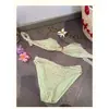 Vestido Longo de Tricô Verde Menta para Praia, Conjunto Slim de Três Peças com Top Tomara-que-Caia, Estilo Sexy Puro Desejo, Adequado para Piscinas Termais de Ilha, Biquíni para Mulheres