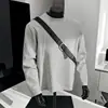 Sudadera de estilo americano holgada, camiseta de manga larga para hombre, estilo de marca a la moda, patchwork deconstruido xy, otoño, cuello redondo, color liso