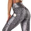 Moda Europea y Americana para Mujer Estampado de Leopardo Talla Grande Bolsillo Ajustado Cadera Deportes Yoga Pantalones Leggings XY6645