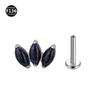 Varilla de titanio F136 de 3 ojos de caballo, 1.0/1.2, piedra natural cruda, ágata, para perforar, joyería, clavo para labio y oreja, venta directa de fábrica