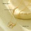 Aretes de Acero de Titanio con Lazo Completo de Diamante Moda para Mujer Lujo Ligero Combinación Perfecta Anillo de Collar Sensible al Color de Gama Alta Traje Joyería