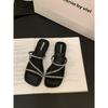 Elegantes Sandalias de Tacón Bajo Estilo Francés, Zapatos de Hada para Verano, Nuevas Sandalias de Verano 2026 con Suela Suave y Pedrería