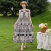 Vestido Algodón Seda Mujer Nueva Mamá Chaleco Sin Mangas Elegante Alta Gama Exquisito Verano Vacaciones Marinas Playa Vestido Largo