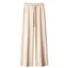 Pantalones de Lana Tejidos de Cintura Alta Pierna Ancha Otoño e Invierno para Mujer Engrosados Casuales Sueltos Caída Casual Pantalones Abrigo Cálido