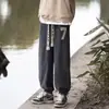 Directamente del fabricante: Pantalones de pana estilo americano con cordón, pantalones casuales para primavera y otoño, joggers de pierna recta holgados, sudadera moderna para hombre