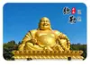 Ímã de geladeira de vidro do Buda Maitreya, estátua dourada sentada do Buda Maitreya, lembrança turística de parque de montanha e floresta, item de decoração para casa