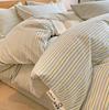 Conjunto de Quatro Peças de Algodão Espesso Escovado para Outono e Inverno Conjunto de Roupa de Cama Capa de Edredom de Algodão Puro Algodão Cru Lençóis Quentes Lençóis com Elástico