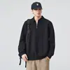 Ropa de Hombre Fengshe / Nuevo 2026 Primavera y Otoño Camisa Polo de Media Cremallera para Hombre Manga Larga Cuello Campana Superior Sudadera Gruesa