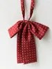 Gravata borboleta grande com cabo longo, bolinhas onduladas, temperamento, estilo faculdade, gola, flor, fofo, acessórios JK, uniforme estudantil feminino, gravata, moda jovem