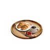 Bandeja de Sofá de Madera para el Hogar Rectangular Redonda Plato de Cena Plato de Bocadillos Mesa de Café de Sala de Estar Bandeja de Comida para Persona Perezosa Bandeja de Madera Maciza