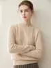 Nuevo suéter de cachemira para mujer de otoño e invierno, cachemira de cabra pura, jersey de cuello redondo, camiseta base de punto trenzado