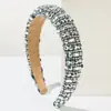 Moda Europeia e Americana Tendência Nova Esponja Alta Coroa Elegante Faixa de Cabeça Luxuosa Brilhante Cheia de Diamantes High-End Versátil Acessório de Cabelo