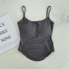 Camisola sexy para mujer, con botones en la espalda, interior y exterior, cintura ajustada, sin aros de acero.