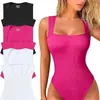 2023 Europeo y Americano Transfronterizo Comercio Exterior Amazon Aliexpress Sitio Independiente Para Mujer Cuello en U Sin Mangas Camiseta sin Mangas Ceñido Body