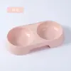 Tazón de comida doble integrado de plástico para perros pequeños, tazón para mascotas, tazón de comida para gatos, tazón de agua, tazón de comida para perros, tazón para gatos para perros y gatos pequeños