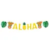 Festa Havaiana Tropical Europeia e Americana Beira-Mar Decoração de Aniversário Bandeira Aloha Pássaro de Fogo Folha Pingente de Decoração