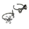 Anillo de flor hueca de plata de ley 925 para mujer, moderno y distintivo, con lazo, estilo sencillo y abierto.