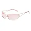 Gafas de Sol Y2K de Estilo Europeo y Americano Transfronterizas para Chicas Populares con un Aspecto Tecnológico Futurista, Gafas de Sol Elegantes para Hombres y Mujeres, Gafas a Prueba de Viento para Ciclismo