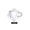 Taza Resistente a Altas Temperaturas Souvenir Taza de Café Pareja Creativa Forma de Corazón Taza de Vidrio de Doble Capa con Asa Taza de Agua Retro