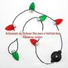 Colar de Natal Infantil Cool Lester Colar de Festa de Natal 7Led Luz Abacaxi Contas Colar Luminoso