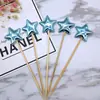 Bolo de Aniversário Estrela Decorativa Refletiva Dourada Prateada Estrela de Cinco Pontas Plug-in para Bolo Enfeites de Menina Bonita ins Celebridade da Internet