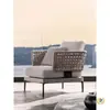 Sofá exterior de mimbre estilo nórdico, adecuado para patios, balcones, áreas de ocio al aire libre, terrazas, salas de estar y invernaderos; un juego de muebles de diseñador
