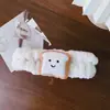 Banda de pulso para lavar o rosto com rosto de urso fofo de bolinho de arroz, faixa de cabelo de bolinho de arroz, lavagem facial, lavagem de garganta, artefato à prova de umidade, acessórios de cabelo para crianças