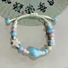 Pulsera trenzada artística étnica estilo chino nuevo de Jingdezhen para mujer, estilo antiguo, tendencia nacional, sensación de alta gama, ajustable, hecha a mano, finamente elaborada