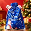 Bolsas de Regalo con Cordón de Halloween y Navidad de Venta Caliente Transfronterizas, Bolsas de Empaque con Cordón Navideño, Decoraciones Navideñas, Bolsas de Aluminio Láser