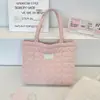 65253m Bolso Tote Acolchado de Lunares Blancos y Corazones Estilo Coreano para Niñas para Ir a Clase y al Trabajo, Bolso de Hombro de Gran Capacidad