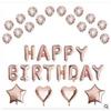 Amazon Venta Caliente serie de globos oro rosa decoración de cumpleaños oro rosa set de globos de película de aluminio