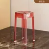 Taburete de acrílico, taburete transparente de plástico de lujo ligero tipo remolino, para uso doméstico, engrosado, apilable, redondo, silla simple para sala de estar y comedor
