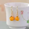Pendientes de Fruta Plateados Yilu Plata de Ley S925 Esmalte Buena Suerte Caqui Ruyi Estilo Nacional Creativo Pendientes con Gancho de Plata