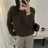 Diseño estilo coreano, suéter de punto holgado y adelgazante para mujer, primavera y otoño, casual y suave, top tipo jersey de hombros descubiertos para usar en capas
