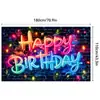 Tecido de Fundo de Aniversário Transfronteiriço da Amazon Festa de Aniversário Festa em Família Decoração Suprimentos Pano para Pendurar Pode Ser Personalizado Atacado